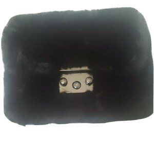 Faux Fur Clutch Purse - Black